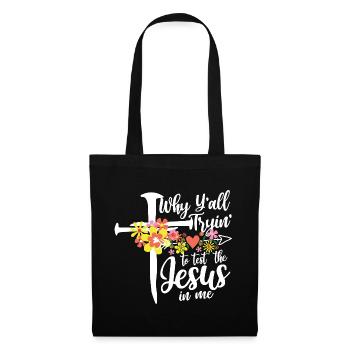Cross flowers: Jesus in me - Tote Bag - black - Front