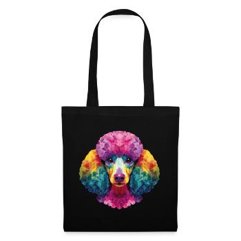 Caniche Chien - Sac en tissu - noir - Devant