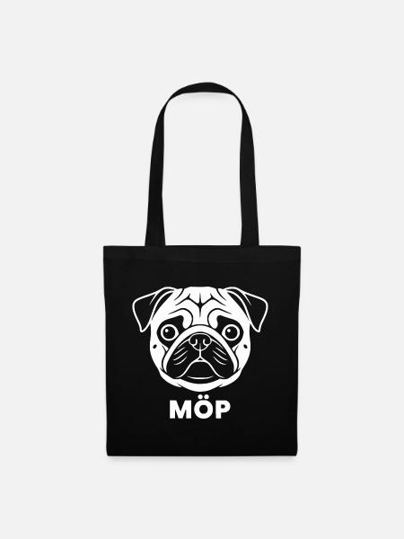Moos Gesicht mit MÖP Schriftzug - Stoffbeutel - Schwarz
