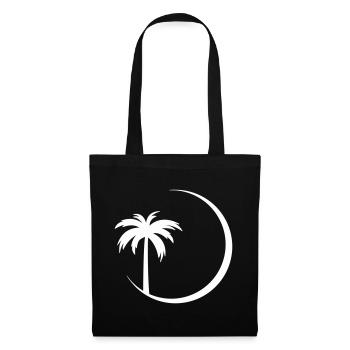 Palme im Kreis Silhouette - Stoffbeutel - Schwarz - Vorne