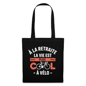 Altersvorsorge ist cooler Fahrrad Geschenkrad - Stoffbeutel - Schwarz - Vorne