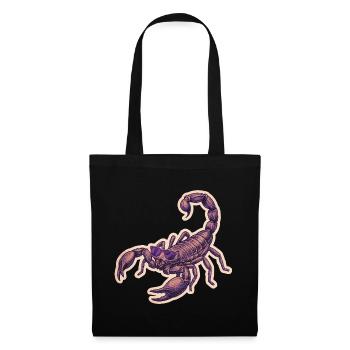 Scorpion cool avec des lunettes de soleil - Sac en tissu - noir - Devant