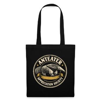 Ameisenbär Fanclub | Retro Wildtier Motiv - Stoffbeutel - Schwarz - Vorne