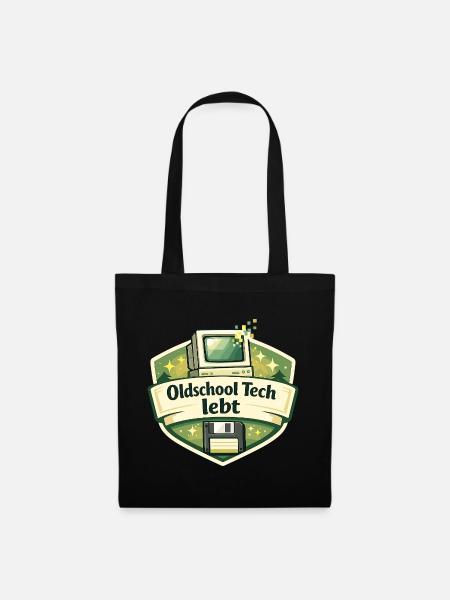Oldschool Tech lebt - Stoffbeutel - Schwarz