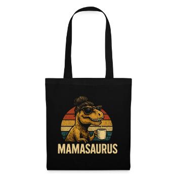 Mamasaurus Mama Mutter Geschenkidee Humor Lustig - Stoffbeutel - Schwarz - Vorne