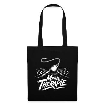 Angeln Therapie - Stoffbeutel - Schwarz - Vorne