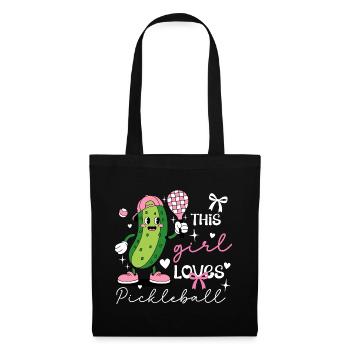 Coquette Pickleball Girl Cute Pickle - Tote Bag - black - Front