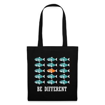 Be Different and unique swimming Fishes - Stoffbeutel - Schwarz - Vorne