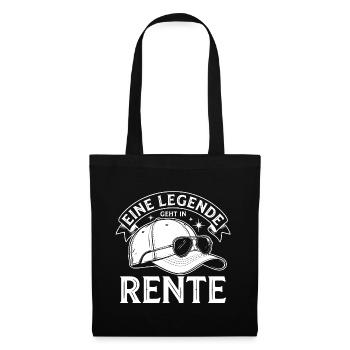 Rente Legende: Helm mit Sonnenbrille - Stoffbeutel - Schwarz - Vorne