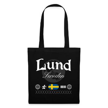 Lund Schweden Streetwear Reise Souvenir - Stoffbeutel - Schwarz - Vorne