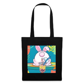 Cute Bunny Funny Boba Bubble Tea - Tote Bag - black - Front