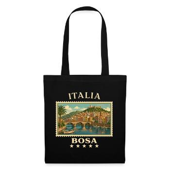 Italien Bosa Vintage Reisemarke - Stoffbeutel - Schwarz - Vorne