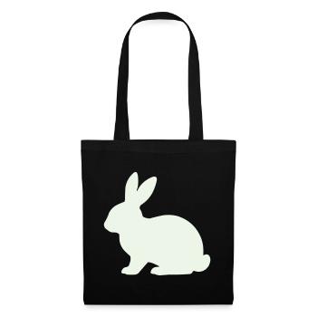 Zarte Kaninchen Silhouette - Stoffbeutel - Schwarz - Vorne