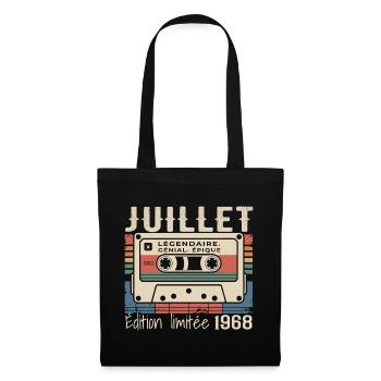 Juillet 1968 Cadeau Anniversaire Juillet 1968  - Sac en tissu - noir - Devant