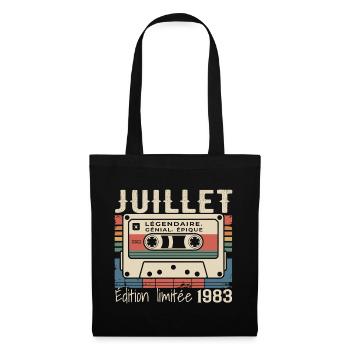 Juillet 1983 Cadeau Anniversaire Juillet 1983  - Sac en tissu - noir - Devant