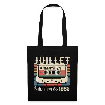 Juillet 1985 Cadeau Anniversaire Juillet 1985  - Sac en tissu - noir - Devant