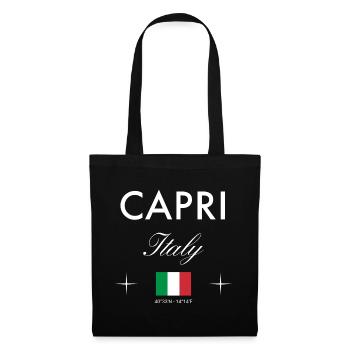 Capri Italie Coordonnées Souvenir de voyage - Sac en tissu - noir - Devant