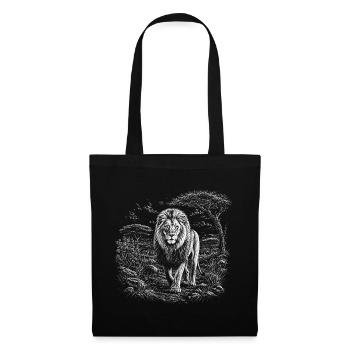 Lion majestueux dans un vaste paysage de savane - Sac en tissu - noir - Devant