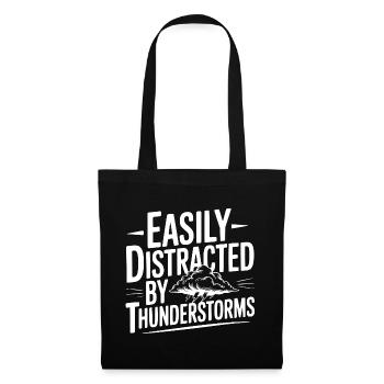Easily Distracted By Thunderstorms - Tote Bag - black - Front
