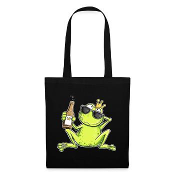 Lustiger Frosch Junggeselle | Single Geschenk - Stoffbeutel - Schwarz - Vorne