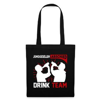 Junggesellenabschied Drink Team Mann Saufen Crew - Stoffbeutel - Schwarz - Vorne