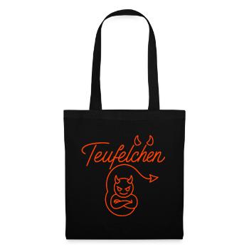 Teufel oder Engel Teufelchen - Stoffbeutel - Schwarz - Vorne