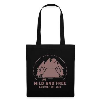 Wild und Frei Bergcamping - Stoffbeutel - Schwarz - Vorne