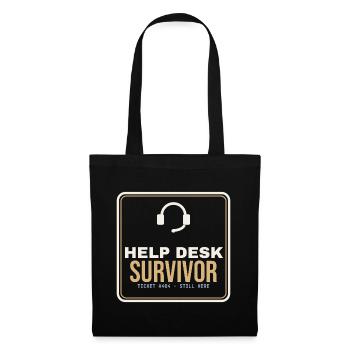 Help Desk Survivor – IT-Support Shirt - Stoffbeutel - Schwarz - Vorne
