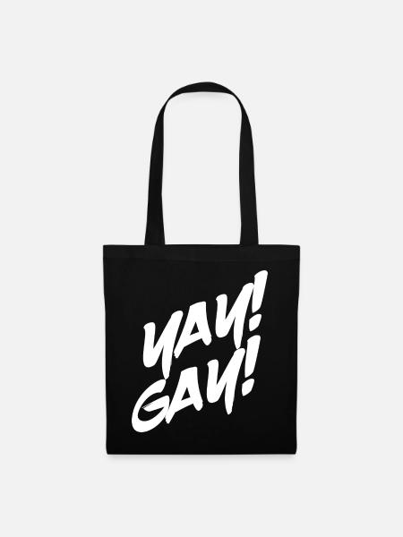 Yay Gay - LGBT Christopher Street Day CSD - Stoffbeutel - Schwarz