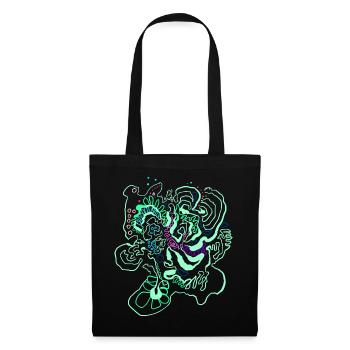 Carte de corail / Motif floral - Sac en tissu - noir - Devant