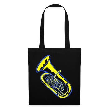 Musique de tuba aux couleurs néon - Sac en tissu - noir - Devant