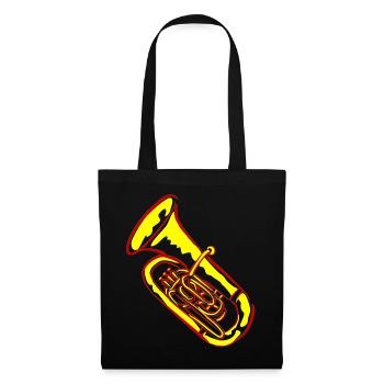 Musique de tuba aux couleurs néon - Sac en tissu - noir - Devant