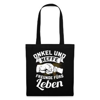 Onkel und Neffe - Freunde fürs Leben - Stoffbeutel - Schwarz - Vorne