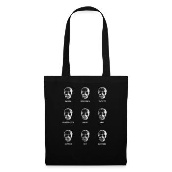 Crâne et ses émotions - Sac en tissu - noir - Devant