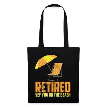 Retraite plage de chaises longues - Sac en tissu - noir - Devant