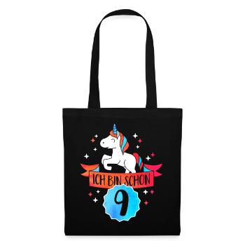 I am nine years old - birthday-Einhorn - Tote Bag - black - Front