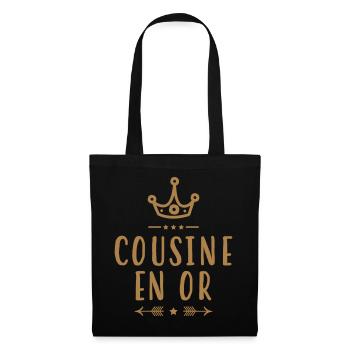 Oncle / Tante / Cousin / Cousine - Sac en tissu - noir - Devant