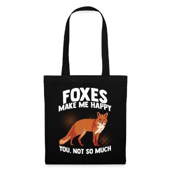 Fuchs - Stoffbeutel - Schwarz - Vorne