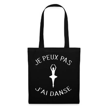 Je peux pas j'ai Danse - Sac en tissu - noir - Devant