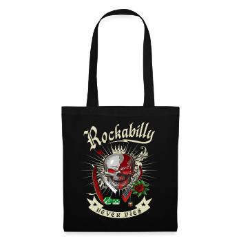 Rockabilly Skull - Stoffbeutel - Schwarz - Vorne