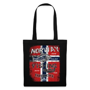 Norway Fishing Flag Fishing Fish Design - Tote Bag - black - Front