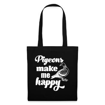 Les pigeons me rendent heureux pigeonnier - Sac en tissu - noir - Devant