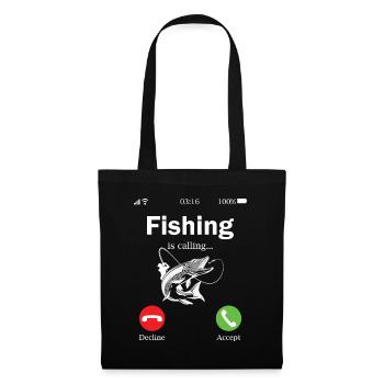Pêche appelle à pêche appel pêche papa pêcher - Sac en tissu - noir - Devant