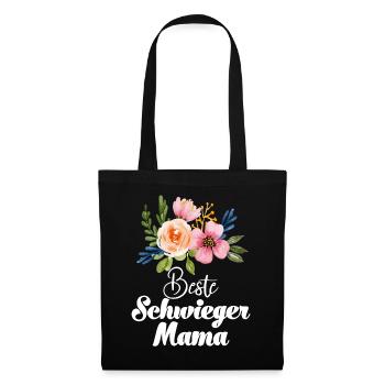 Beste Schwiegermama der Welt Schwiegermutter - Stoffbeutel - Schwarz - Vorne