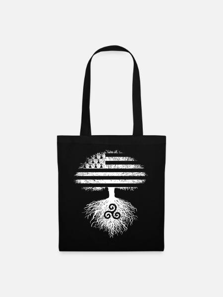 Arbre Drapeau Bretagne Gwenn ha Du Triskèle Breton - Sac en tissu - noir
