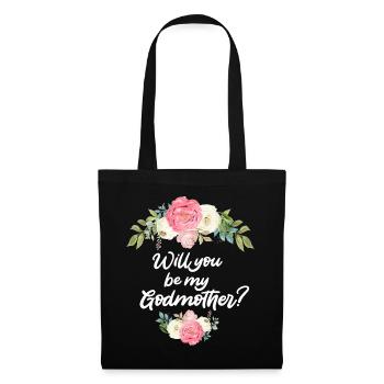 Voulez-vous demander à ma marraine sa marraine - Sac en tissu - noir - Devant