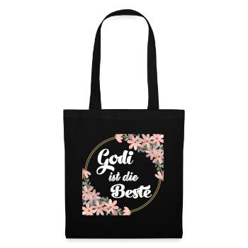 Godi Geschenk Godi ist die beste Patentante Gesche - Stoffbeutel - Schwarz - Vorne