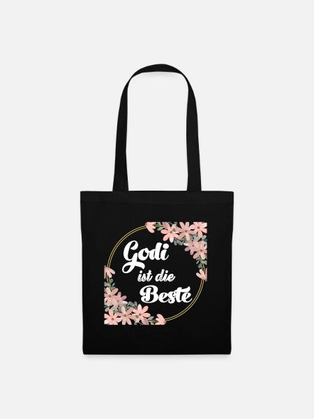 Godi Geschenk Godi ist die beste Patentante Gesche - Stoffbeutel - Schwarz