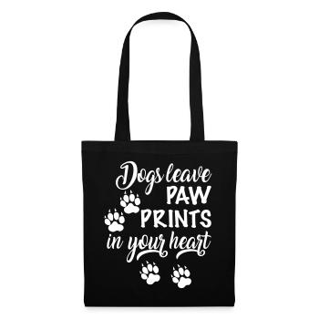 Dog paw print in the heart gift - Tote Bag - black - Front