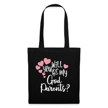 Est-ce que mes parrains et marraines veulent être les parrains d’elle - Sac en tissu - noir - Devant